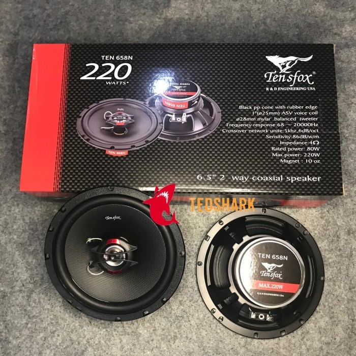 Tensfox TEN 658N 6.5" 2 Way Coaxial Speaker 220watts TEN-658 N