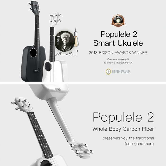 POPULELE 2 SMART UKULELE 4 Strings - Guitar Mini - Gitarlele