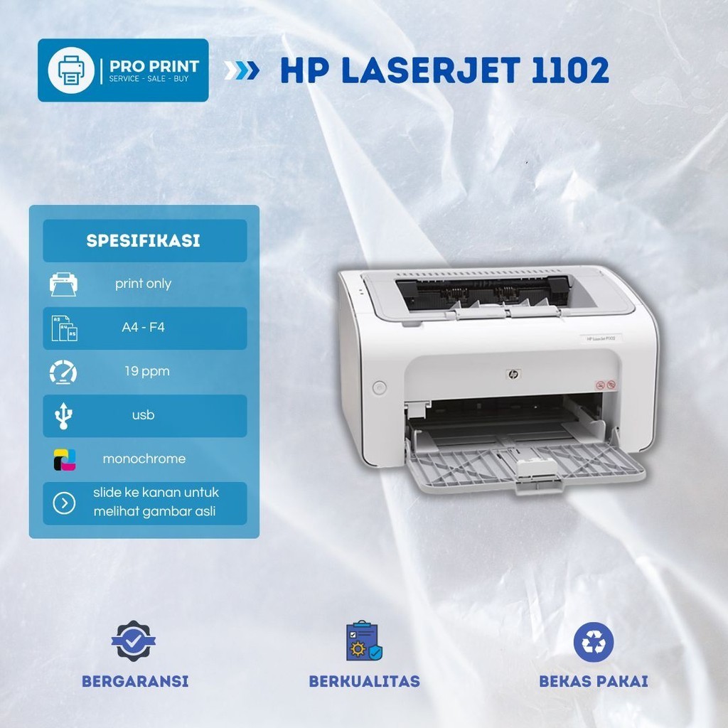 Printer Hp Laserjet P1102 Hitam putih - A4 F4