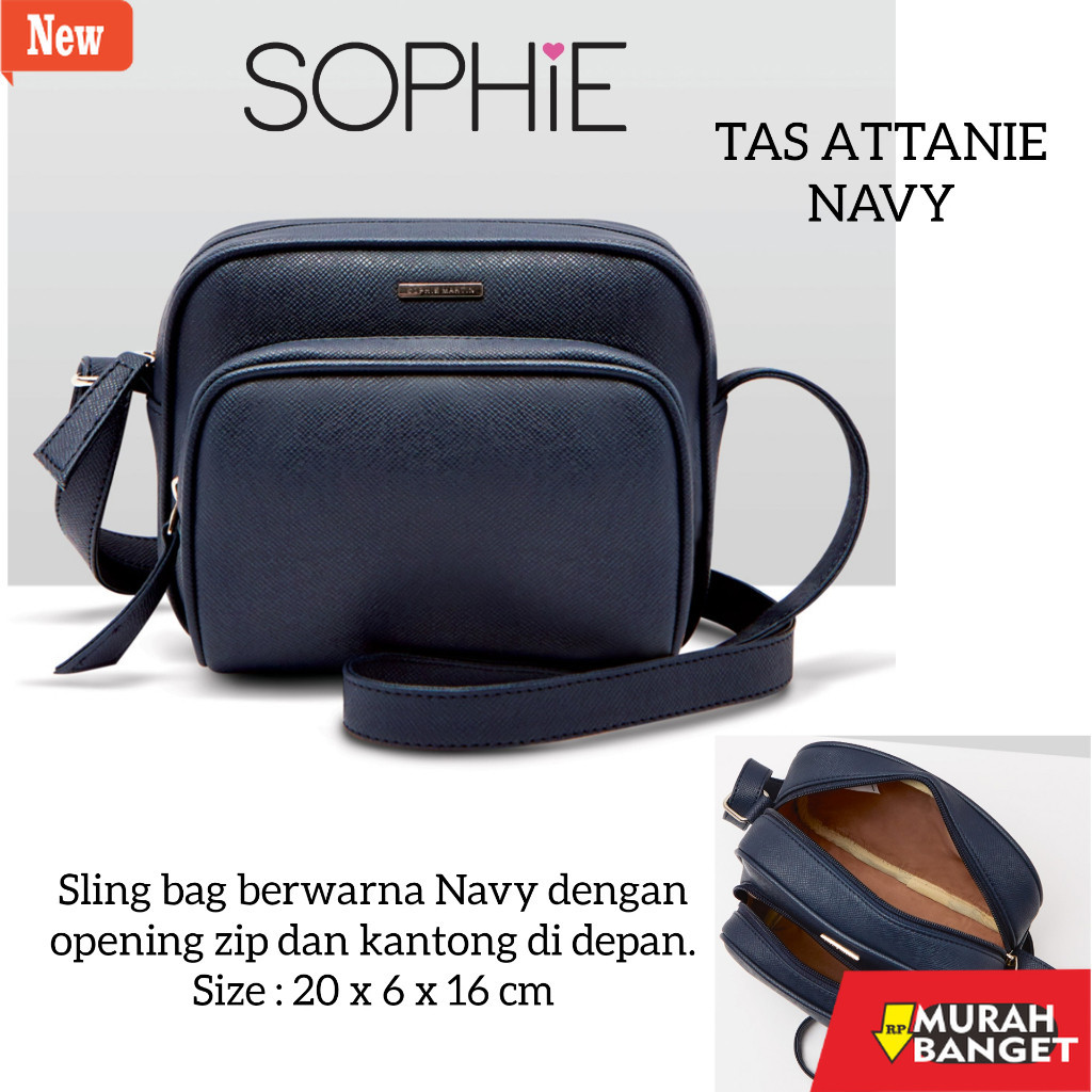 Selempang Wanita Kekinian TAS ATTANIE NAVY BERRY SOPHIE MARTIN PARIS PROMO TAS SELEMPANG WANITA BIRU
