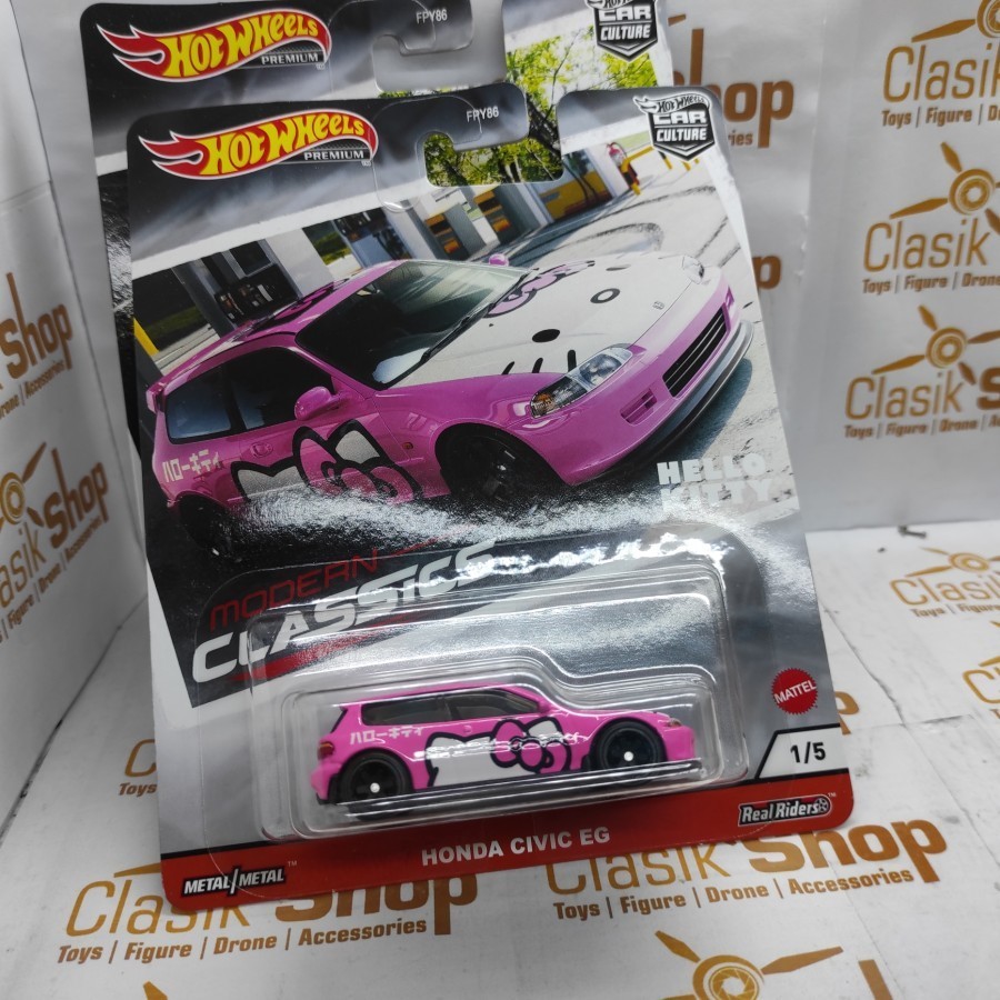 HOT WHEELS MODERN CLASSIC HONDA CIVIC EG HELLO KITTY PINK