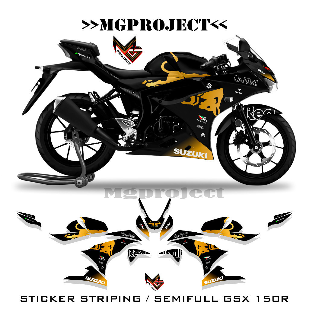 striping gsx r 150r redbull semifullbody, stiker gsx 150r sku4 #mgproject #megutproject Motorcycle