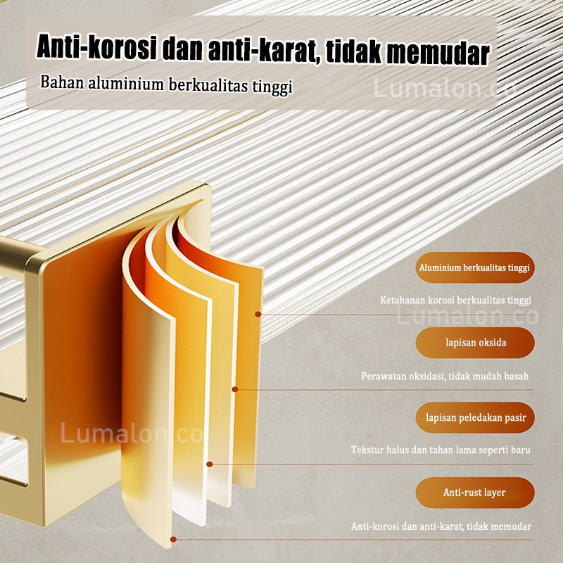 Rak Kamar Mandi Wastafel Kamar Mandi Tet/Kamar Kecil/Dapur Rak Penyimpanan Tanpa Pukulan