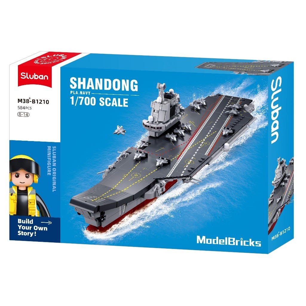 Mainan Balok Susun Sluban Model Bricks Aircraft Carrier Shandong M38-B1210