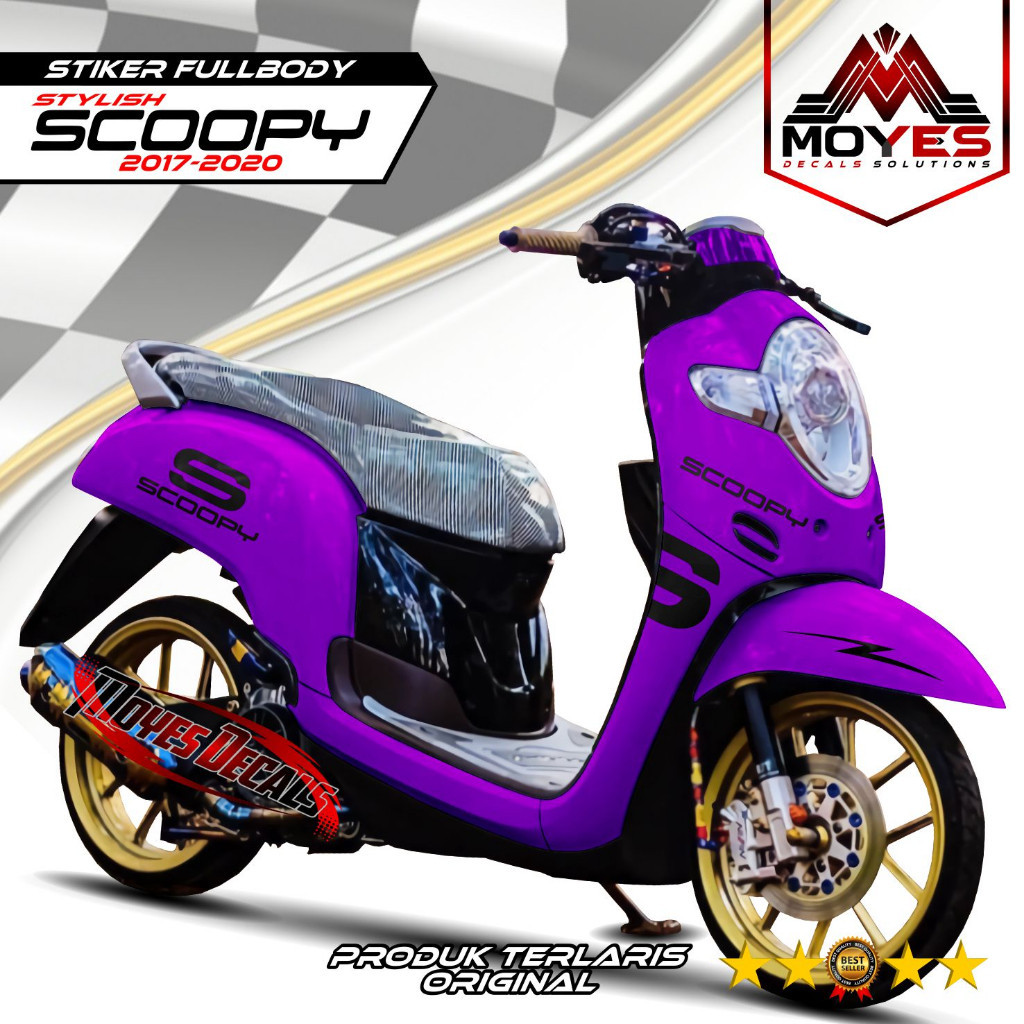 Decal Scoopy 2018-2019 Stiker Fullbody Skotlet desain Polos