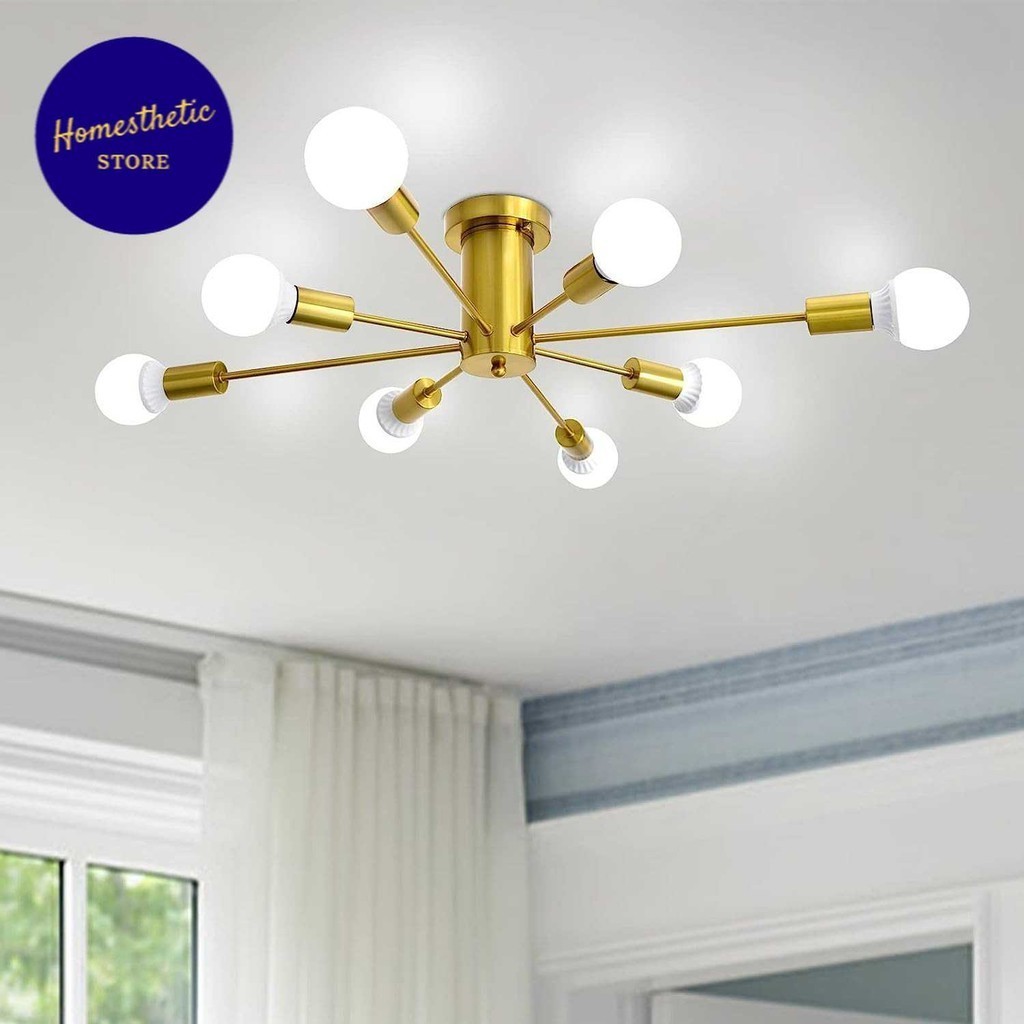 Fitting Lampu Gantung Hias Plafon LED Vintage Retro Minimalis Cabang 6 8 dan 10 E27 Ceiling Lights M