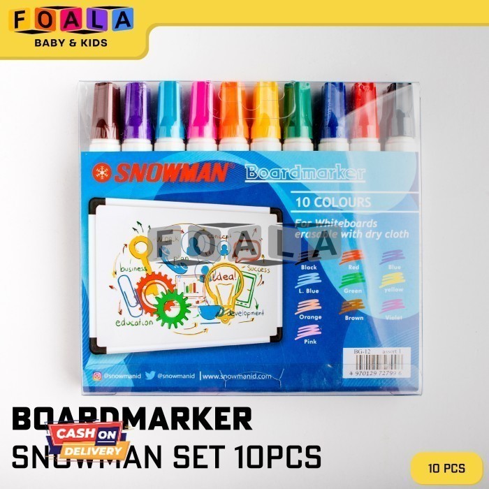 

✨LARIS✨ -Spidol Boardmarker Snowman Set 10 Warna BG-12