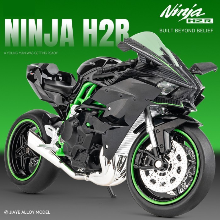DIECAST MINIATUR MOTOR KAWASAKI NINJA H2R DIECAST MOTOR SPORT BALAP MOGE 1/12