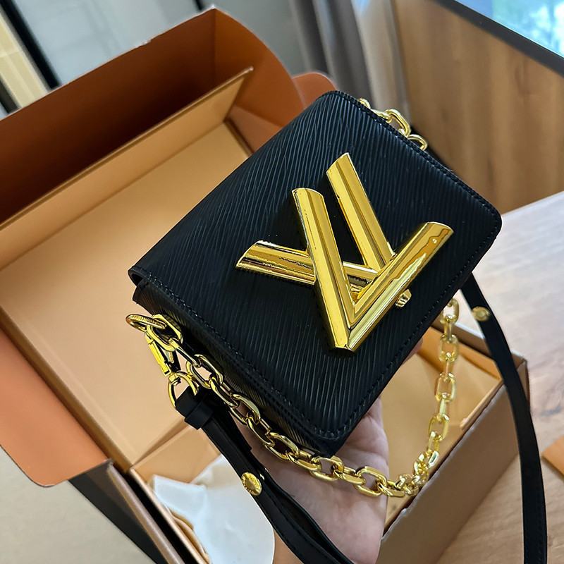 Original 2024 New Louis Vuitton LV (with Box) Water Ripple Series Mini Twist Chain Bag for Women's F