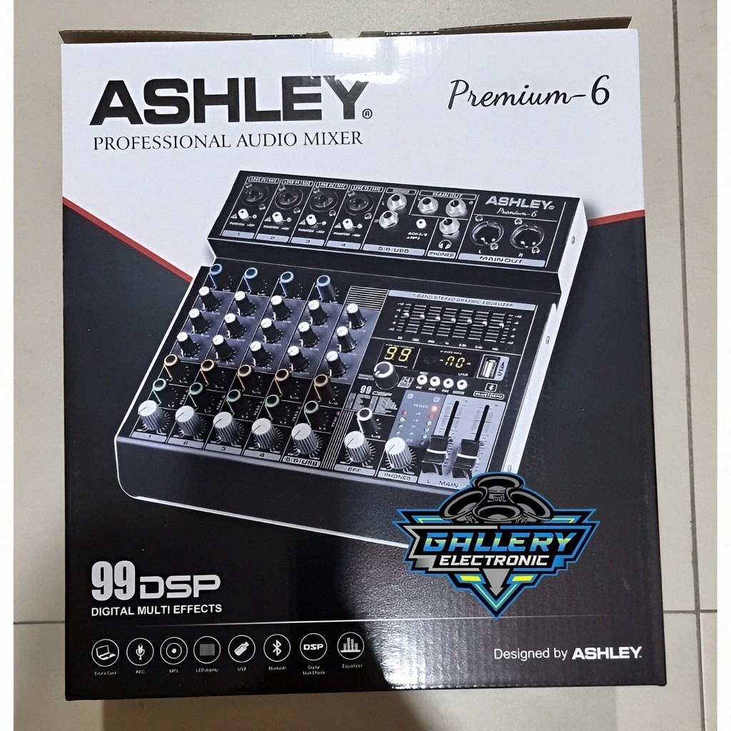 Mixer ASHLEY Premium 6 / Mikser 6 Channel Effect 99 DSP + USB Bluetooth