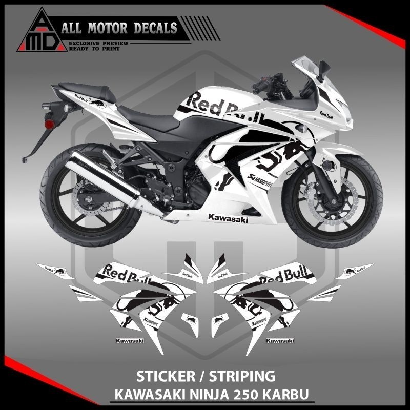 Sticker Striping Kawasaki Ninja Karbu 250 / Decal Motor Ninja 250 Karbu / Aksesoris Variasi Stiker N