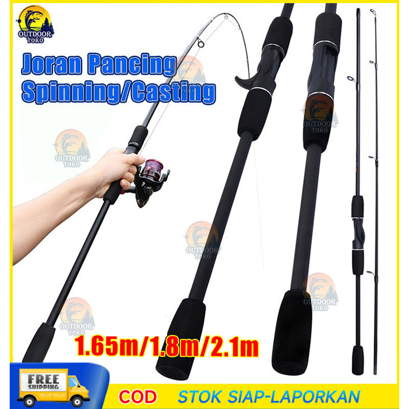 Spinning Rod Joran Pancing Fiber Solid Fishing Rod 2 Bagian Carbon Fiber Fishing Tackle Outdoor Fish