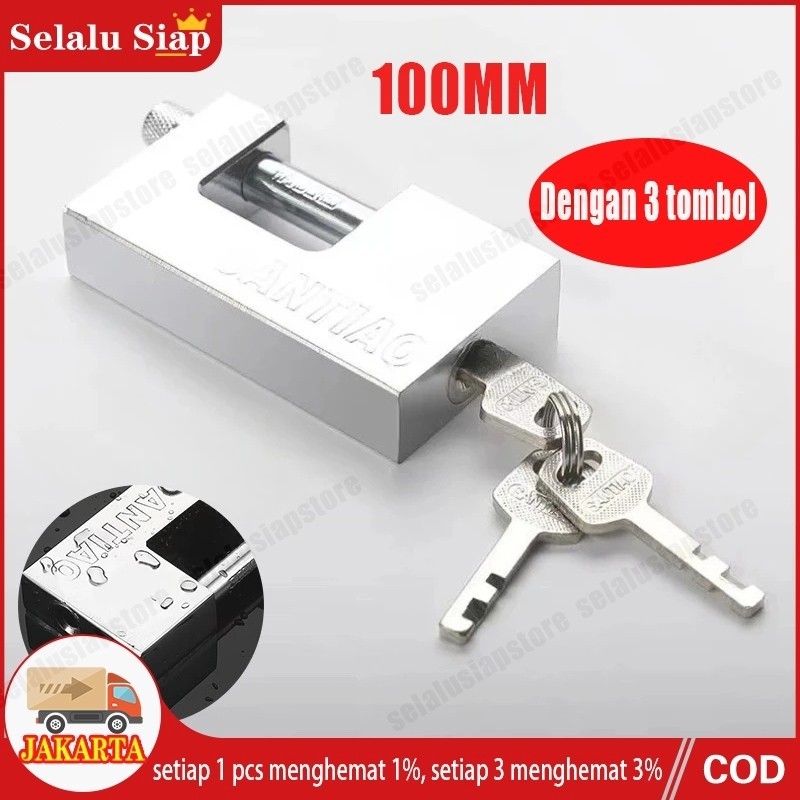 100MM Kunci Gembok Panser /Gembok Rumah Panzer/Gembok Balok Pagar Pintu Gerbang/Iron Padlock/Rumah T