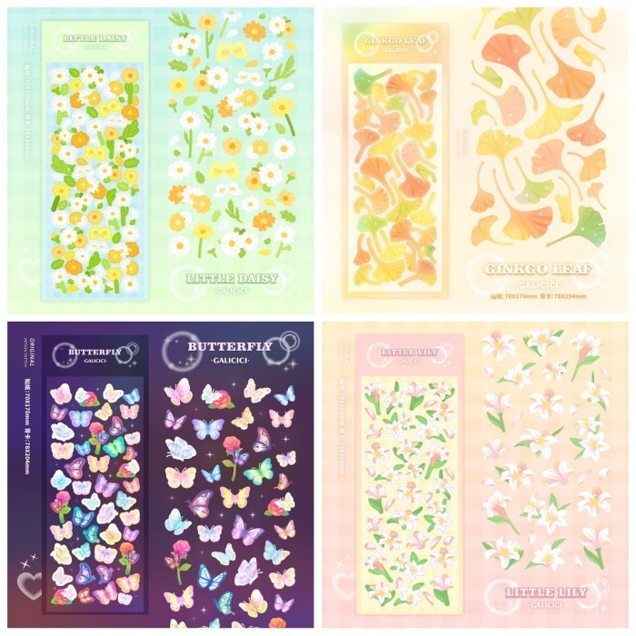 

Sticker Galicici Hologram Deco Journal BOTANY GARDEN Stiker Glitter Decorative