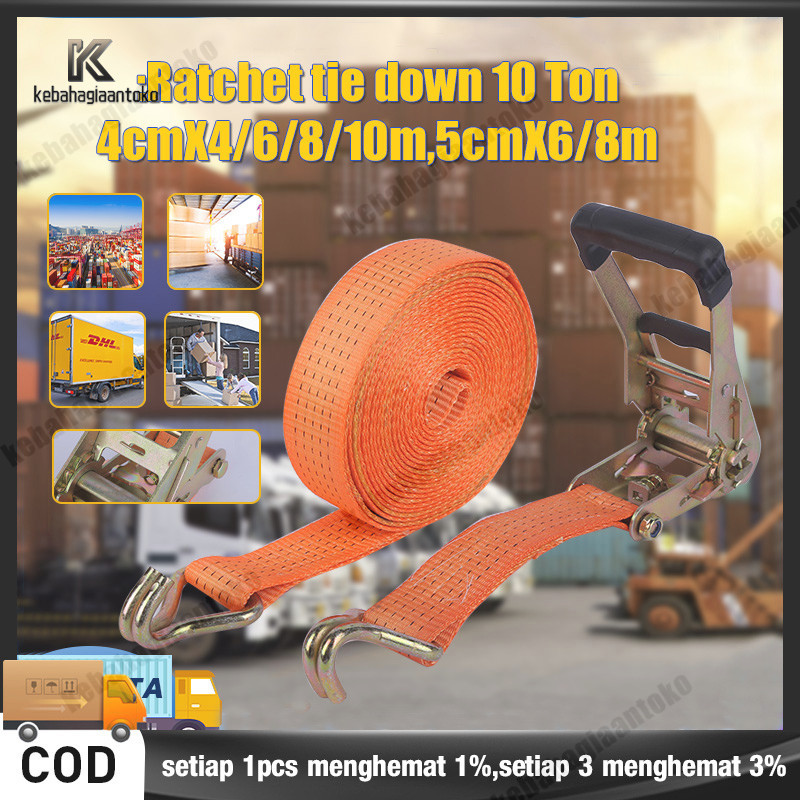 rachet tie down/8-10 meter Trek belt /10 ton tali sound/tali barang/Track webbing cargo lashing 5CM*