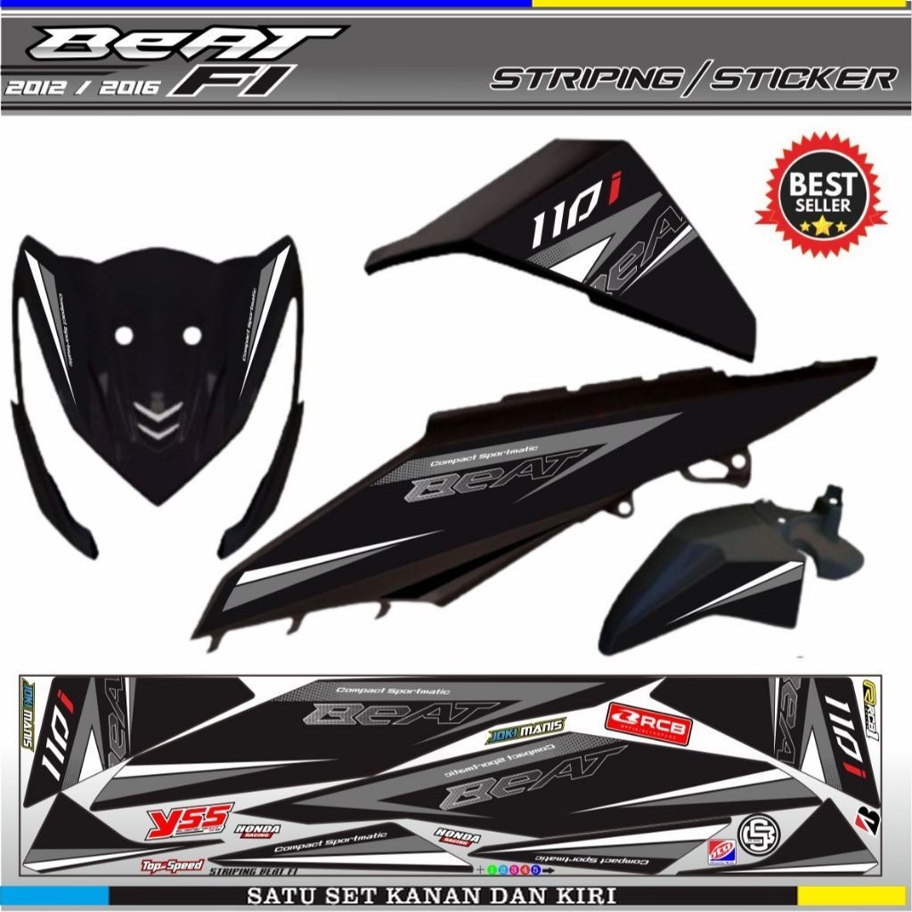 STRIPING VARIASI MOTOR BEAT FI 2013 / 2015 VARIASI SIMPLE / STIKER BEAT FI 110 STRIPING VARIASI SIMP