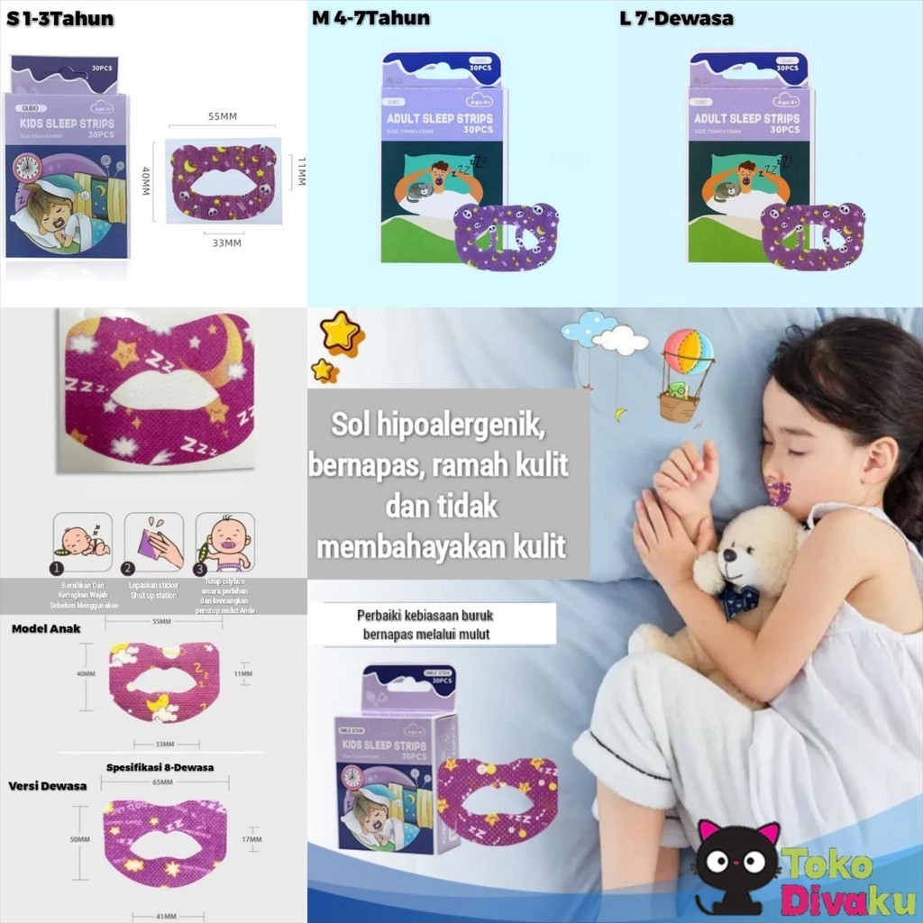 TAC027 PLESTER MULUT ANAK ANTI DENGKUR PENUTUP MULUT SAAT TIDUR BY SISTERCLOZETTE