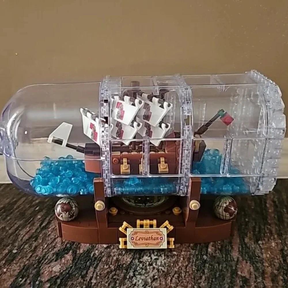 

Ideas Ship in Bottle Pirates Building Blocks Construction Set Moc Bricks with Stand Boys Toys For children Christmas Gifts