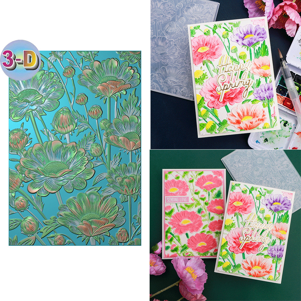 

Garden Gerbera 3D Embossing Folder and Matching Dies for Adding Textured Detail To Paper Crafting Wedding Card Making Supplies