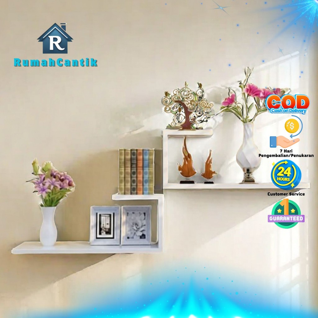 RumahCantik - Rak Ambalan Hiasan Dinding Kotak Kecil 1 PCS Rak Dinding Gantung Penyimpanan Vas Bunga