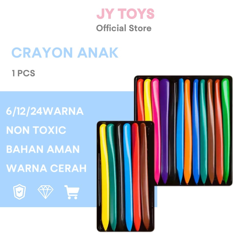 

6/12/24 Warna Crayon Set Non Toxic Krayon Triangular Crayon Plastik Anti Kotor