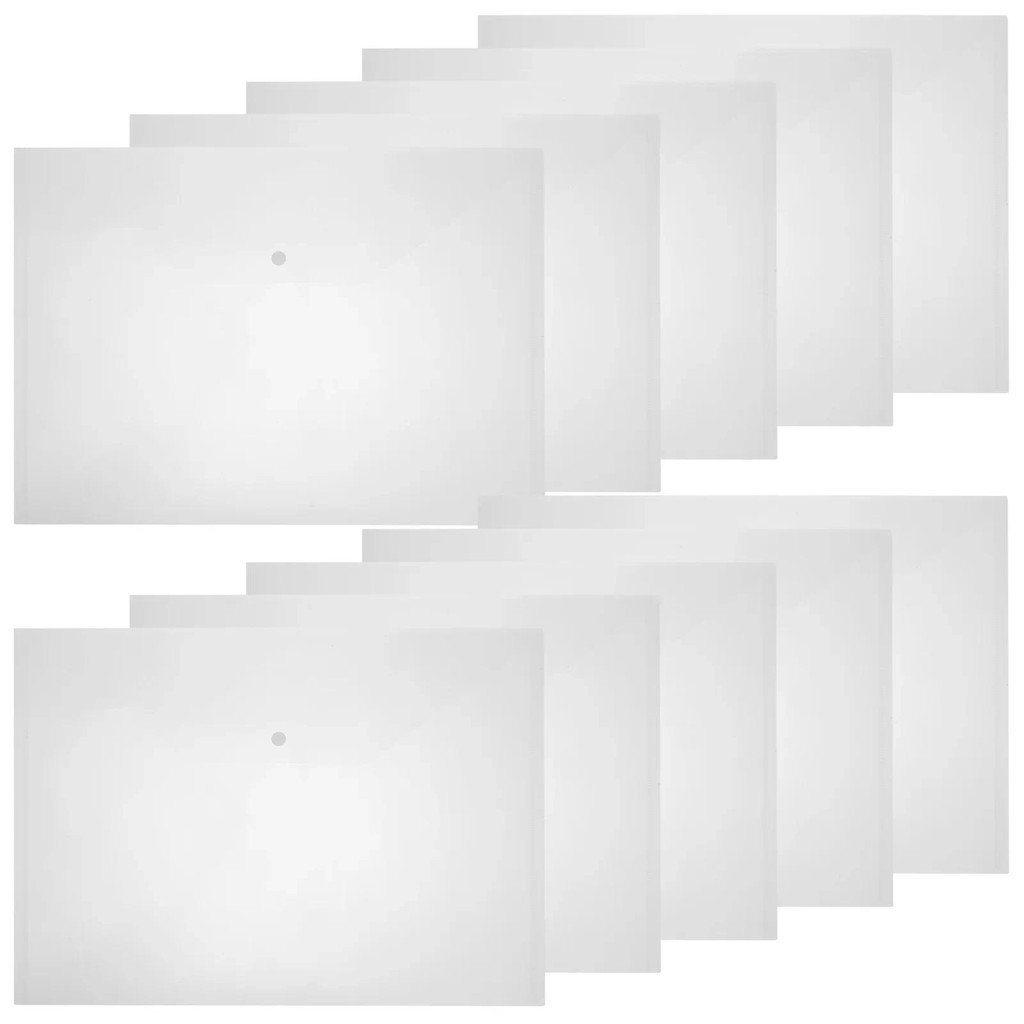 

10 Packs A3 Thickened Transparent Plastic File Folders Sket Paper Storage Bag 8-open Waterproof for Student Office