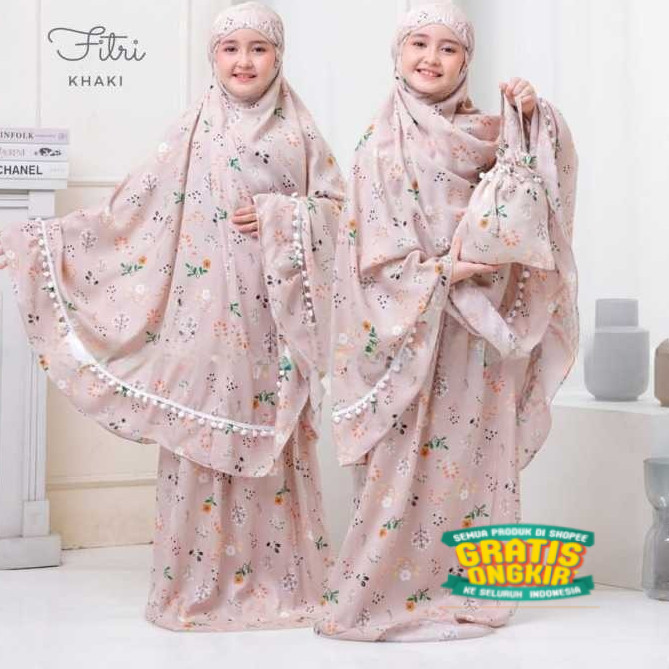 mukena anak perempuan 12 tahun terusan/ sage hijau tosca