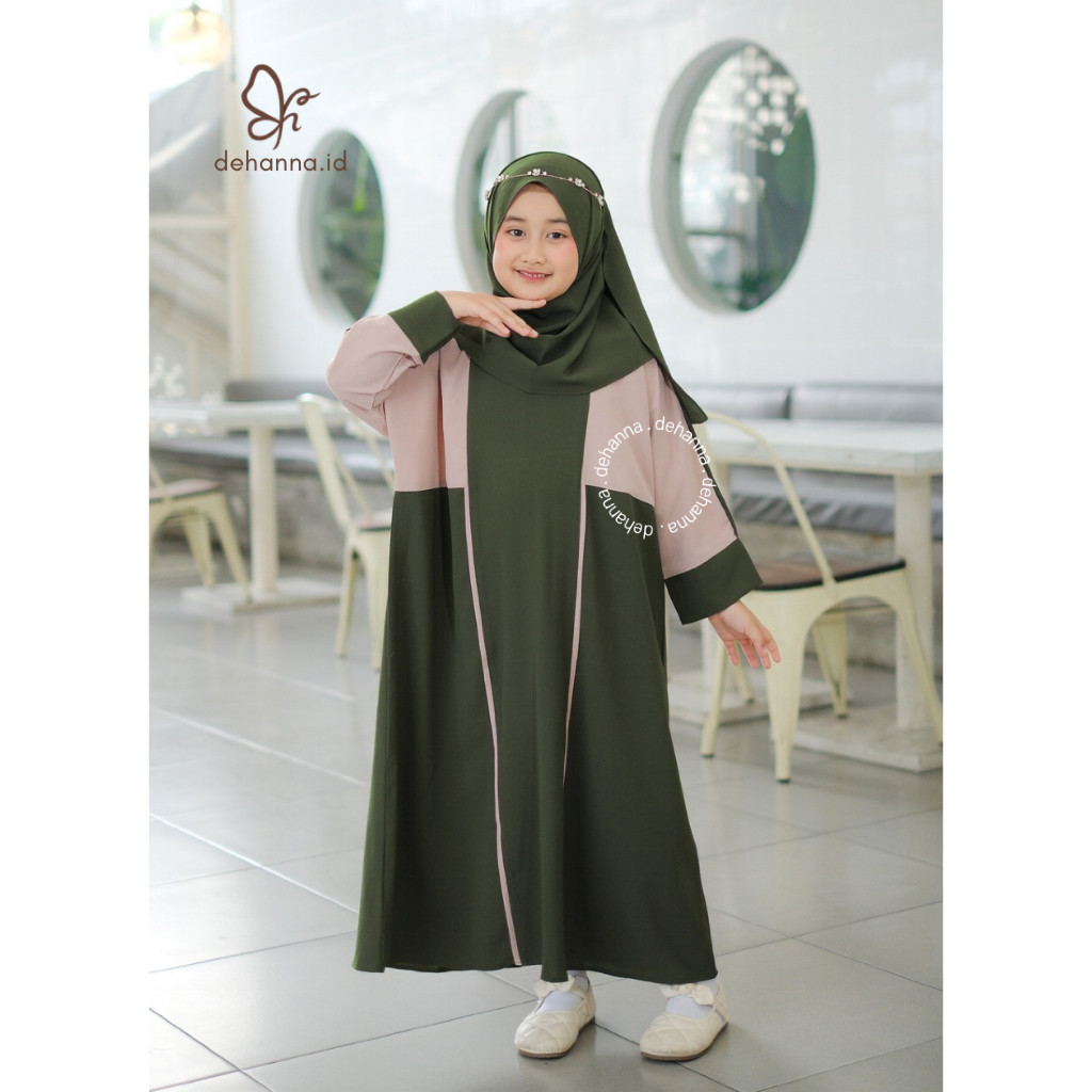 Baju Gamis Abaya Anak Perempuan Bahan Anti Uv Umur 2 - 12 Tahun Model Batwing Terbaru