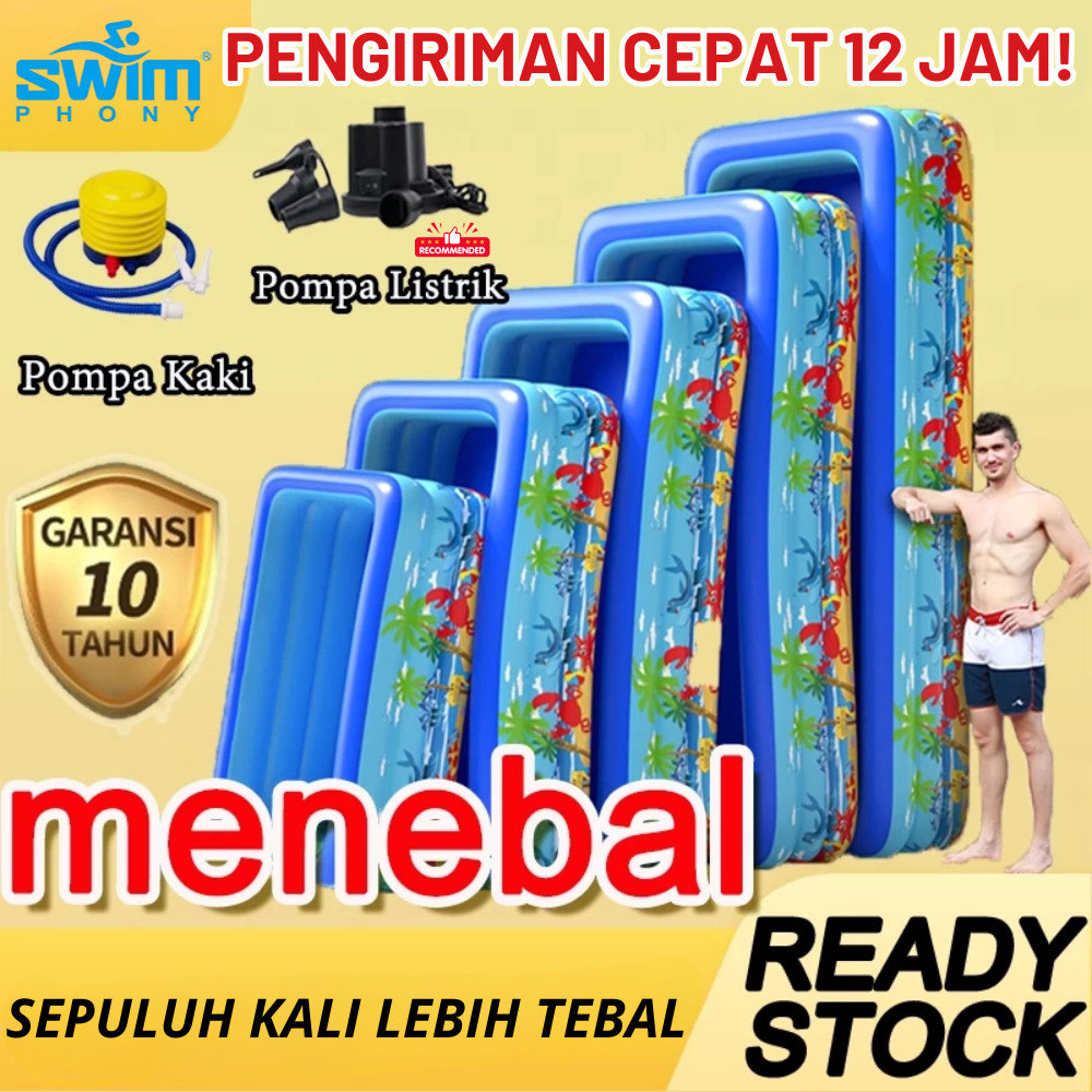 [READY STOCK] kolam renang anak jumbo 3.1 meter 3 Rings Thick rubber inflatable swimming pool