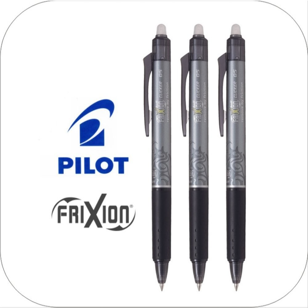 

(PCS) PULPEN BISA DIHAPUS / BALLPOINT ERASABLE PILOT FRIXION CLIKER WARNA HITAM 0.5