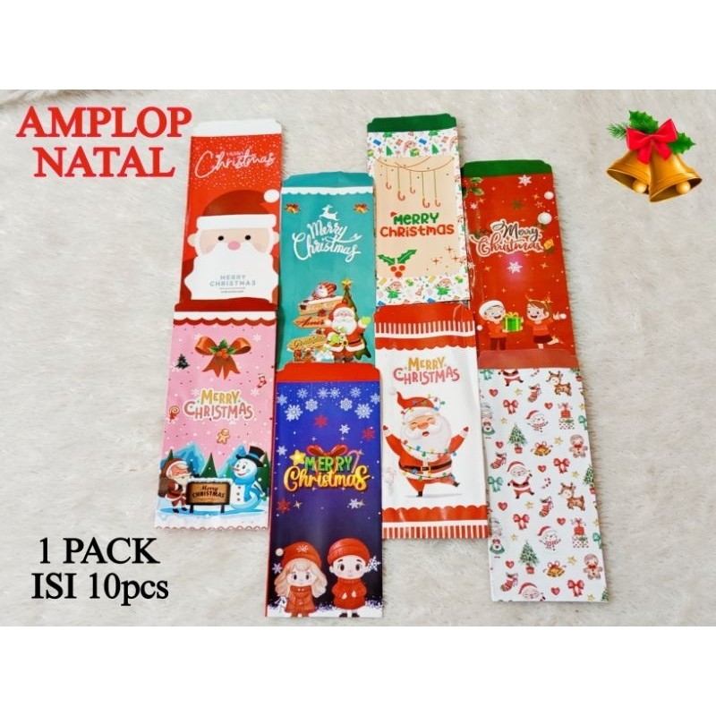 

(isi 10pcs) Amplop Natal/Amplop Natal Merry Christma/Angpao 1pack 10pcs/Bisa pilih motif Bisa COD