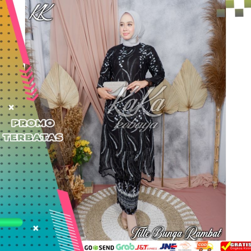 SETELAN KEBAYA TUNIK MODERN-KEBAYA KONDANGAN-KEBAYA PENGANTIN-KEBAYA HITAM-BAJU KEBAYA By KIRANAOL