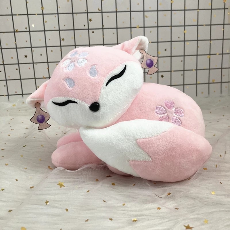 20cm Game Genshin Impact Yae Miko Fox Plush Dolls Cosplay Props Kawaii Pink Toys Ornaments Birthday 