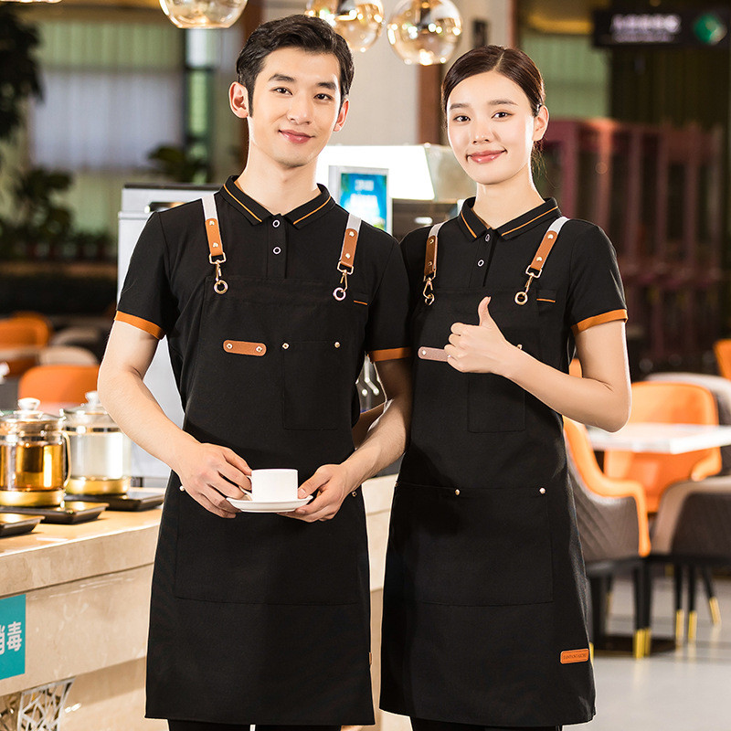 Neck-Hanging Apron Black Male Chef Hotel Restaurant Restaurant Cafe Work Apron Waiter Female Kitchen