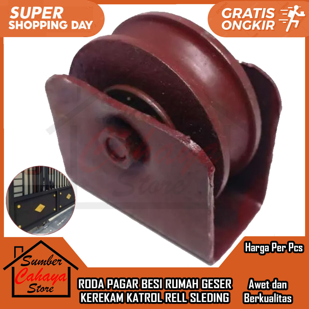 Roda Sliding Gerbang Pintu Geser Pagar Besi Rell Siku Seleding Seliding Kerekam Katrol Catrol Kereka