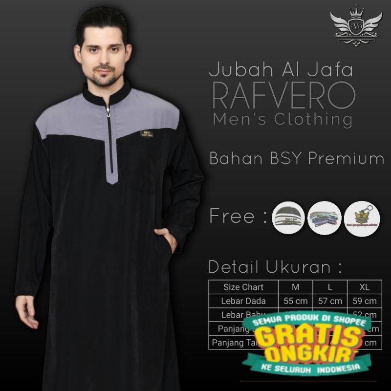 Jubah Gamis Pria Al JAFA ORIGINAL RAFVERO - Jubah Pria/ Hijau sage lumut army ijo