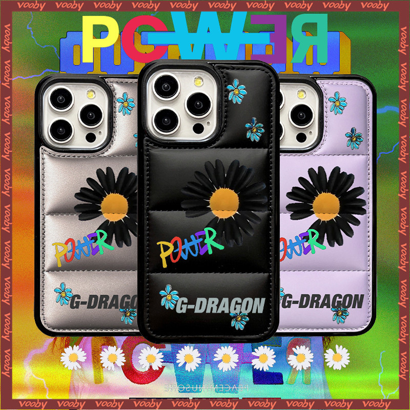 PEACEMINUSONE G-Dragon GD Daisy POWER Label Down Jacket Phone Case Suitable For IPhone16 16Pro 16PM 