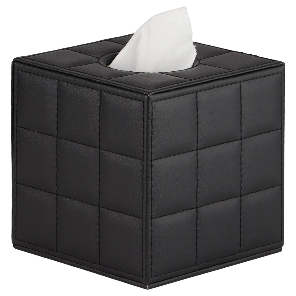 

Cube Tissue Box Holder PU Leather Roll Paper Box Square Box Cover Tissue Container For Napkin Dispenser Countertop Tissue Box