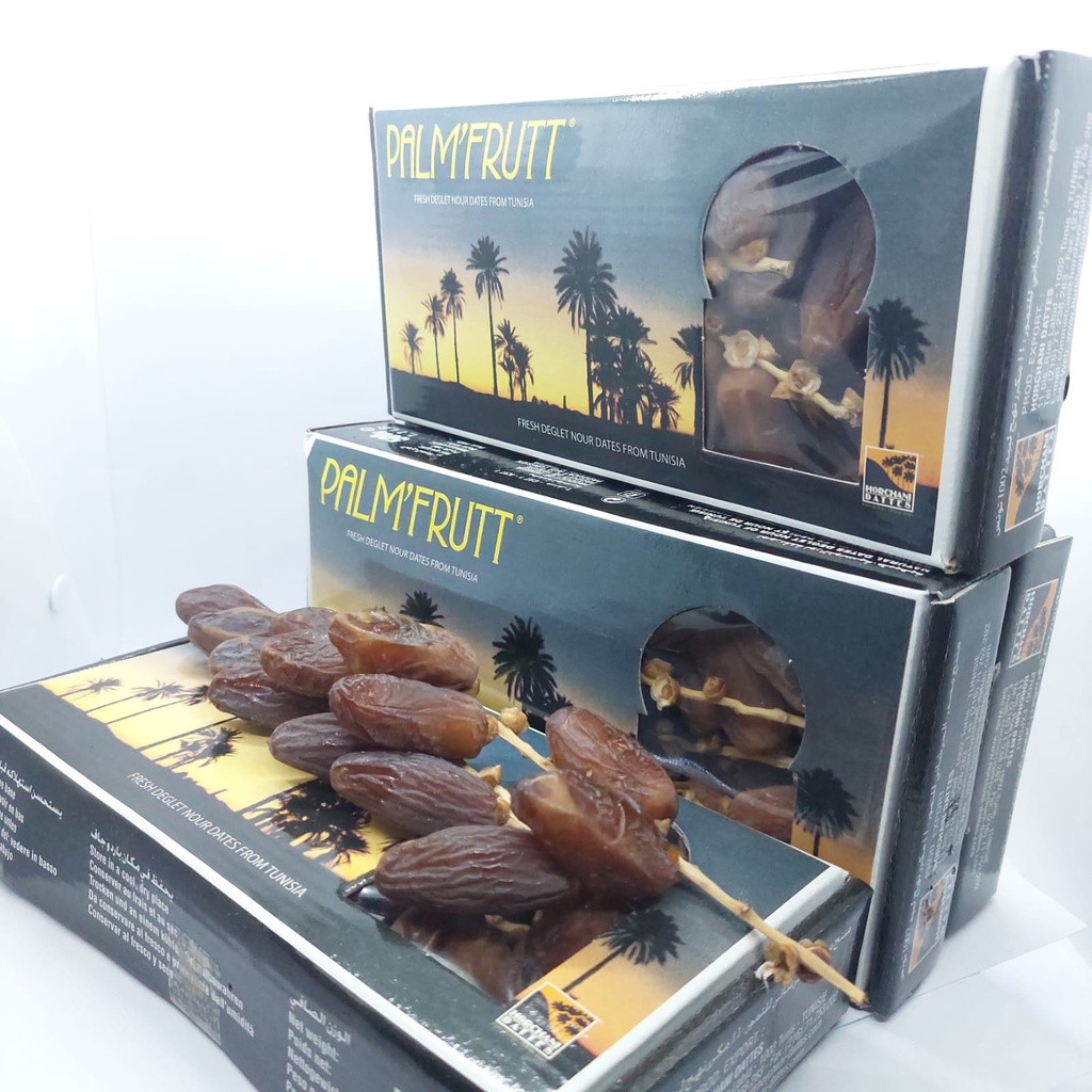 

kurma tangkai palmfrutt/tunisia palm fruit 500gr/ kemasan dus original /BPOM