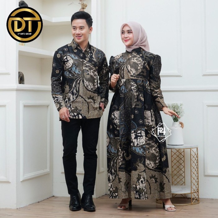 BAJU BATIK COUPLE SUAMI ISTRI COUPLE BATIK MAMA PAPA - MOTIF 1, M
