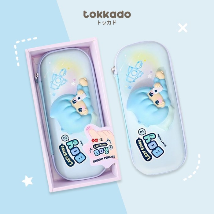 

[New]Promo TOKKADO Fuwa Squishy Pencil Case Kotak Pensil Besar Anak Sekolah Lucu - Boy