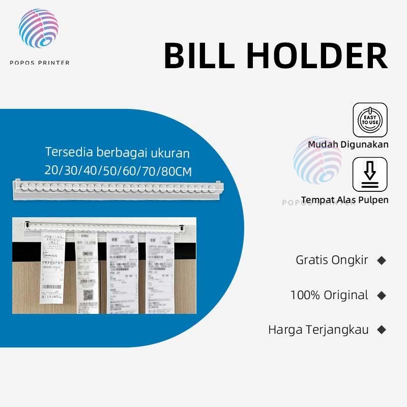

Bill Holder / Capitan Nota Akrilik / Receipt Holder / Penjepit Kertas Bon Bill