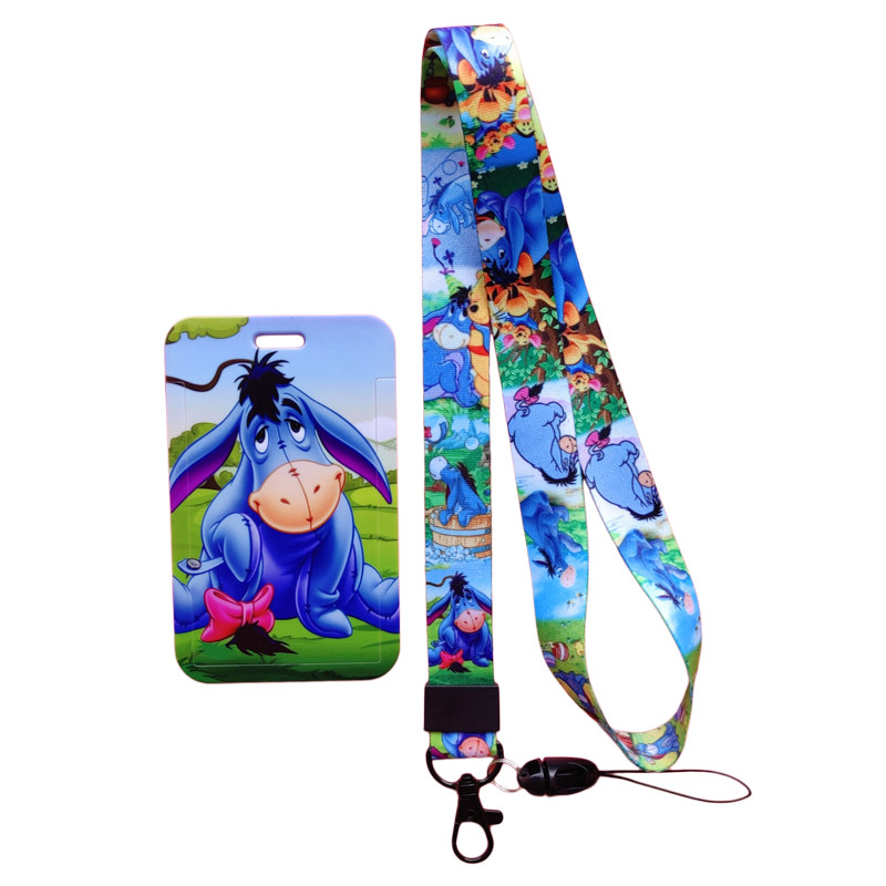 

Disney Winnie Bear Eeyore Sliding Card Case Lanyard ID Badge Holder Bus Pass Case Cover Bank Credit Card Holder
