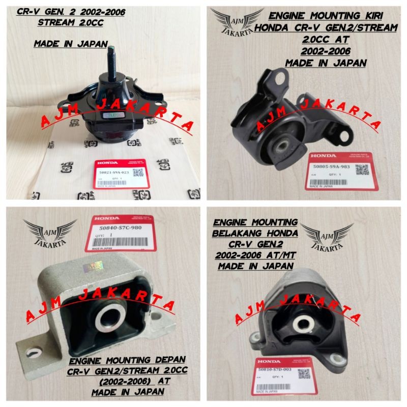 Engine mounting set Honda Crv gen 2 gen2 2002-2006 original japan harga 1set