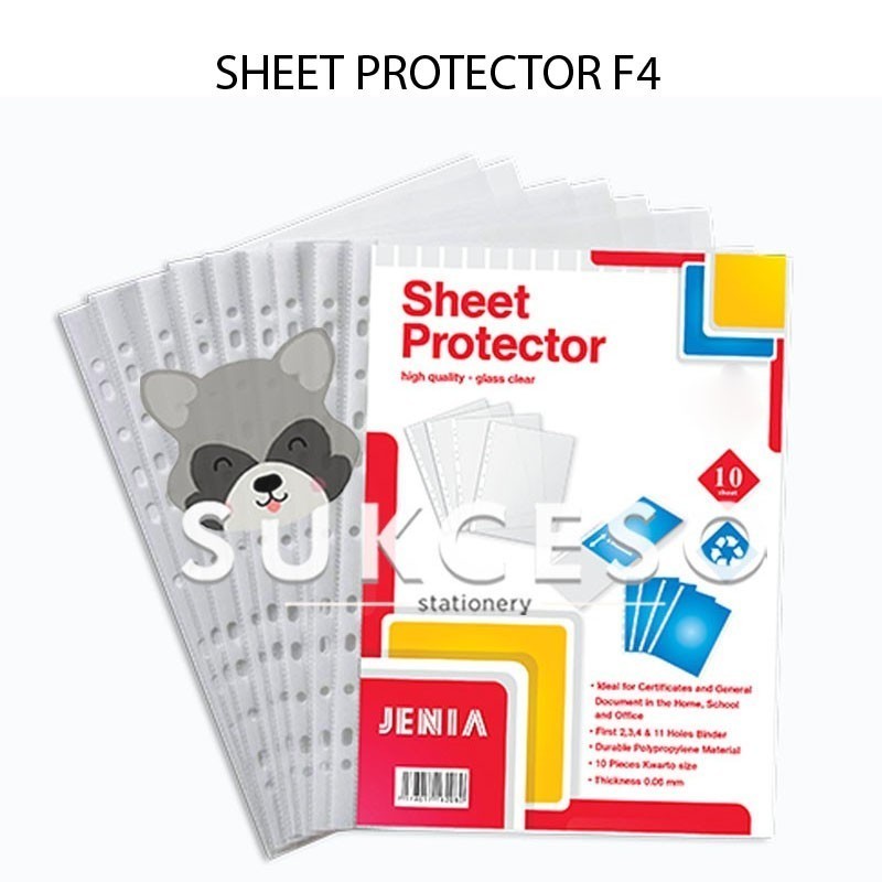 

PER PAK ISI 10 PCS Jenia Sheet Protector F4 / Pelindung Kertas PP Pocket