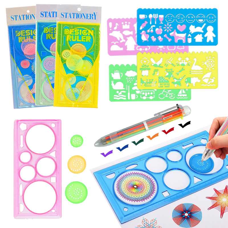 

spirograph Painting templates Ballpoint pen Children's drawing toys Puzzle art multifunctional DIY tool Birthday gift ruler TMZ