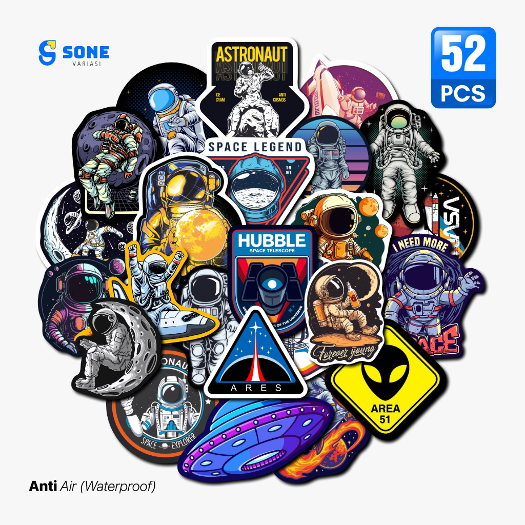 

Stiker Laptop Aesthetic Astronot Luar Angkasa Paper Vinyl Waterproof Sticker Koper Diary Notebook
