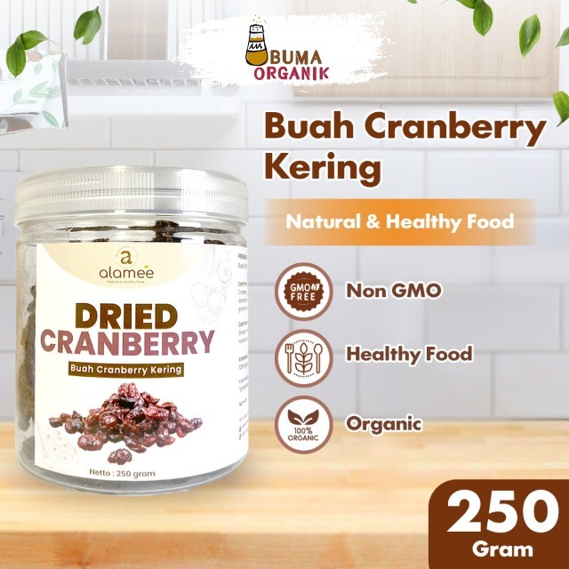 

ALAMEE Buah Kering Cranberry Dried Fruit Cran Berry Cemilan Kranberi Cranberries 250gr BUMA