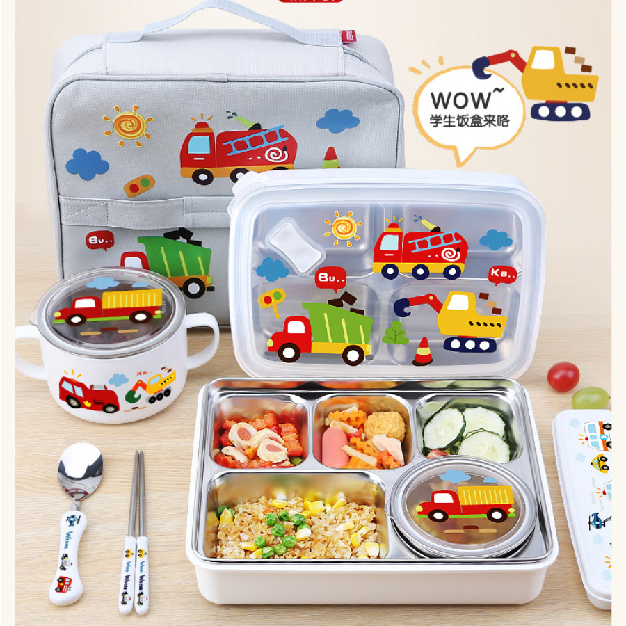 Cartoon 316 Atainless Ateel Lunch box Student-specific Insulated Lunch box Compartmented Lunch box C