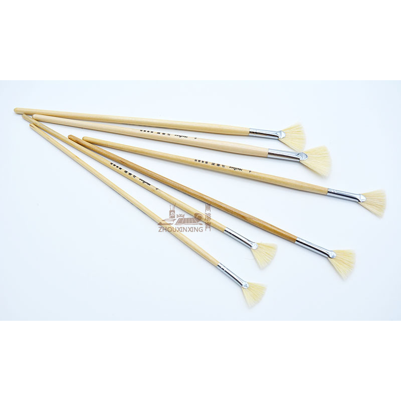 

6pcs/Set pig Bristles sector shape Shimizu rod artist oil painting brushes Watercolor Gouache Painting Pen Drawing Art brush pen